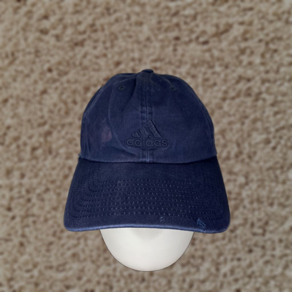 Adidas Adidas Hat Cap One Size Blue 100% Cotton Golf Logo Outdoor Adjustable Mens Hat Size ONE SIZE - 1 Thumbnail