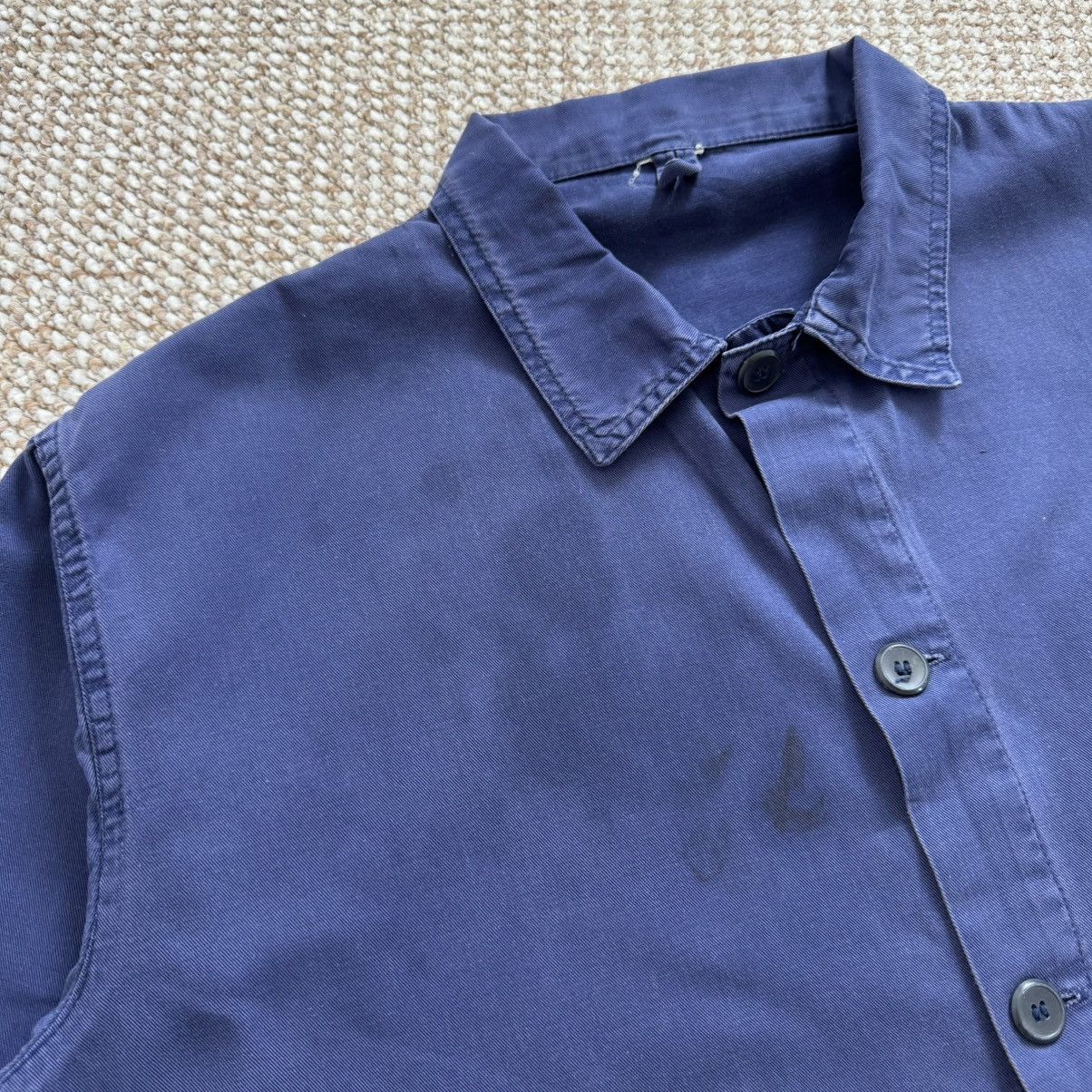Le Laboureur French vintage faded sanfor work chore stained worn jacket Size US XL / EU 56 / 4 - 3 Thumbnail