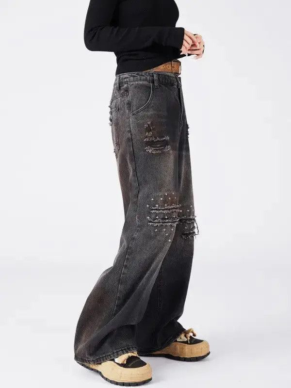 Japanese Brand Retro straight leg loose wide leg jeans Size US 32 / EU 48 - 2 Thumbnail