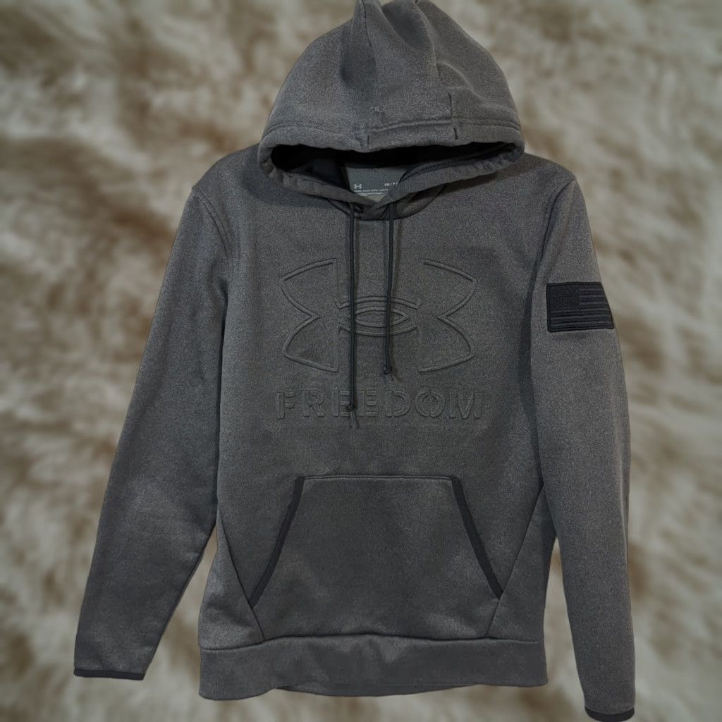 Under Armour Under Armour Men’s UA Freedom Emboss Hoodie Gray S Regular Logo Pockets Hooded Vintage: No Size US S / EU 44-46 / 1 - 1 Thumbnail
