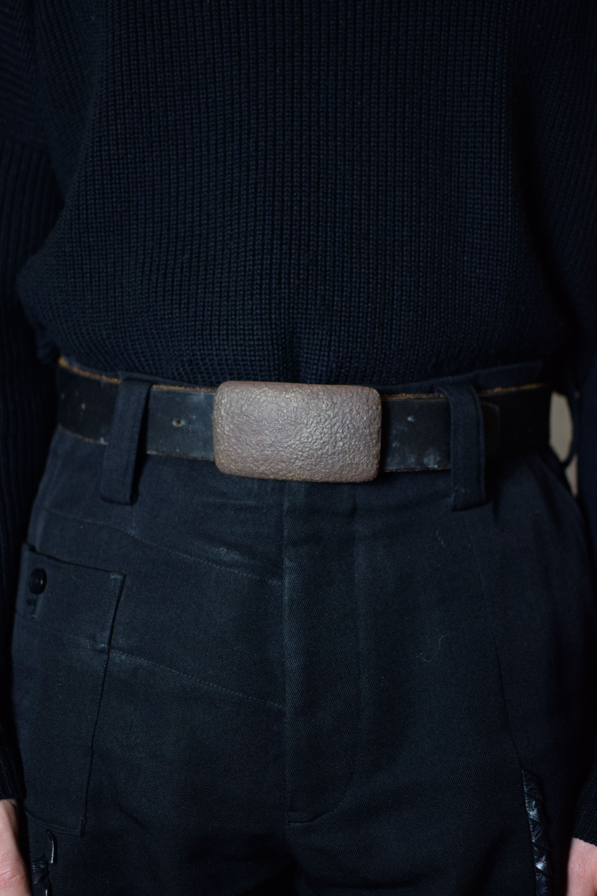 Julius FINAL DROP - Julius Archive Corroded Buckle Leather Belt Size ONE SIZE - 3 Thumbnail