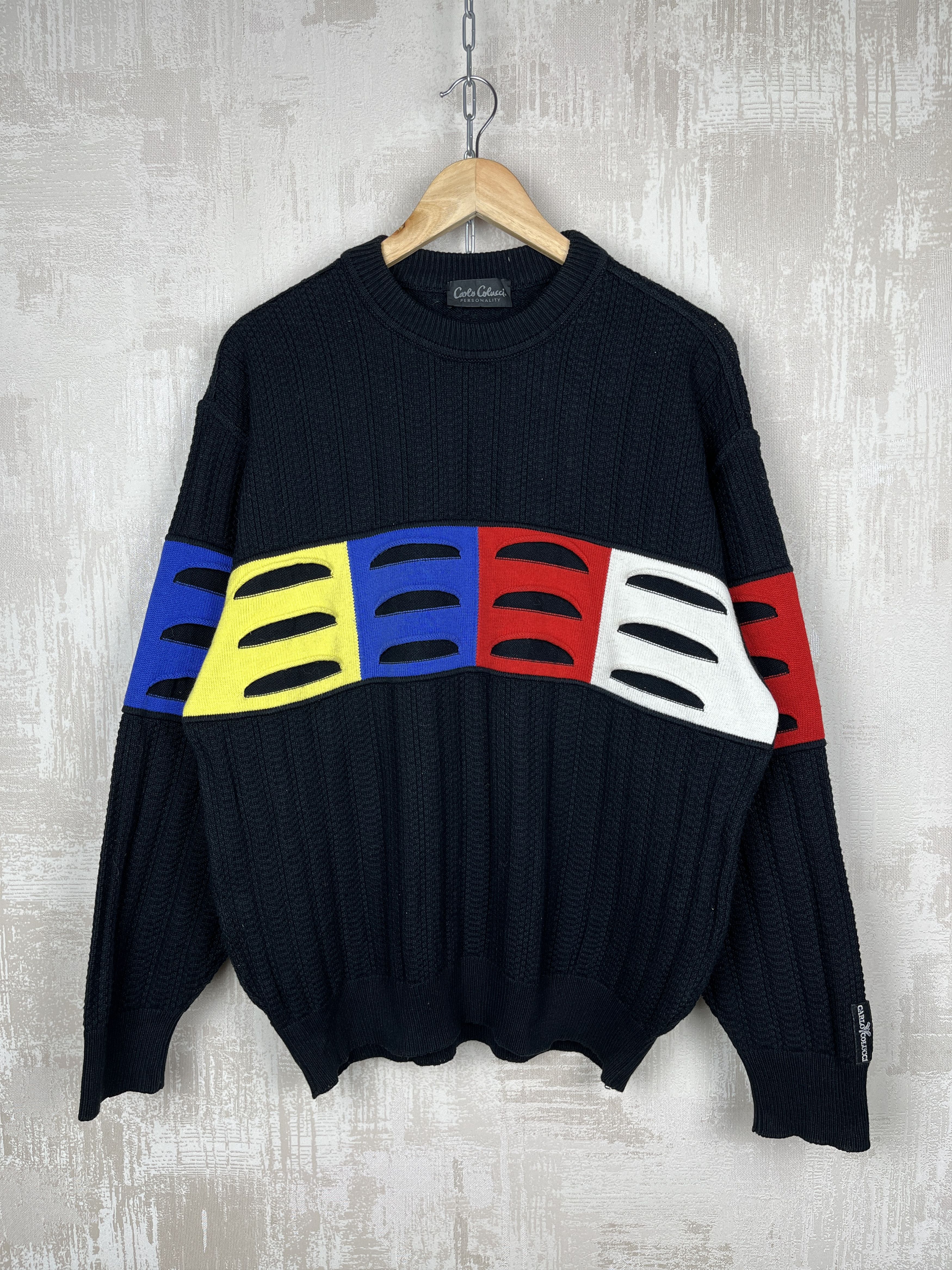 Carlo Colucci Vintage Carlo Colucci Crew Neck Sweater Cotton Blend Size US L / EU 52-54 / 3 - 1 Thumbnail