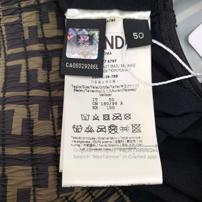 Fendi Fendi Dark brown logo lettering full print drawstring casu Size US 34 / EU 50 - 6 Thumbnail