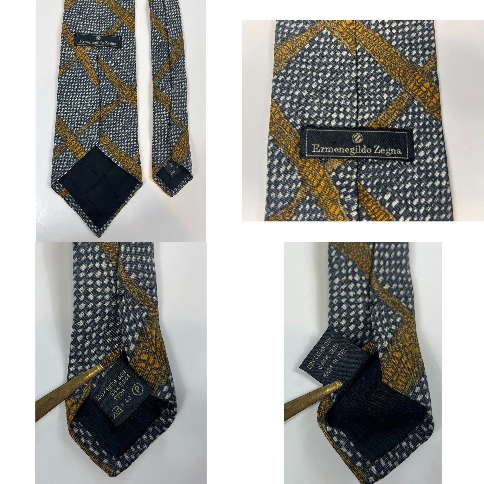 Ermenegildo Zegna Ermenegildo Zegna Silk Tie Geometric Made in Italy Men Tie 57"-60" Wide Multicolor Top Designer Pattern Geometric Mens Silk Tie Size ONE SIZE - 8 Thumbnail