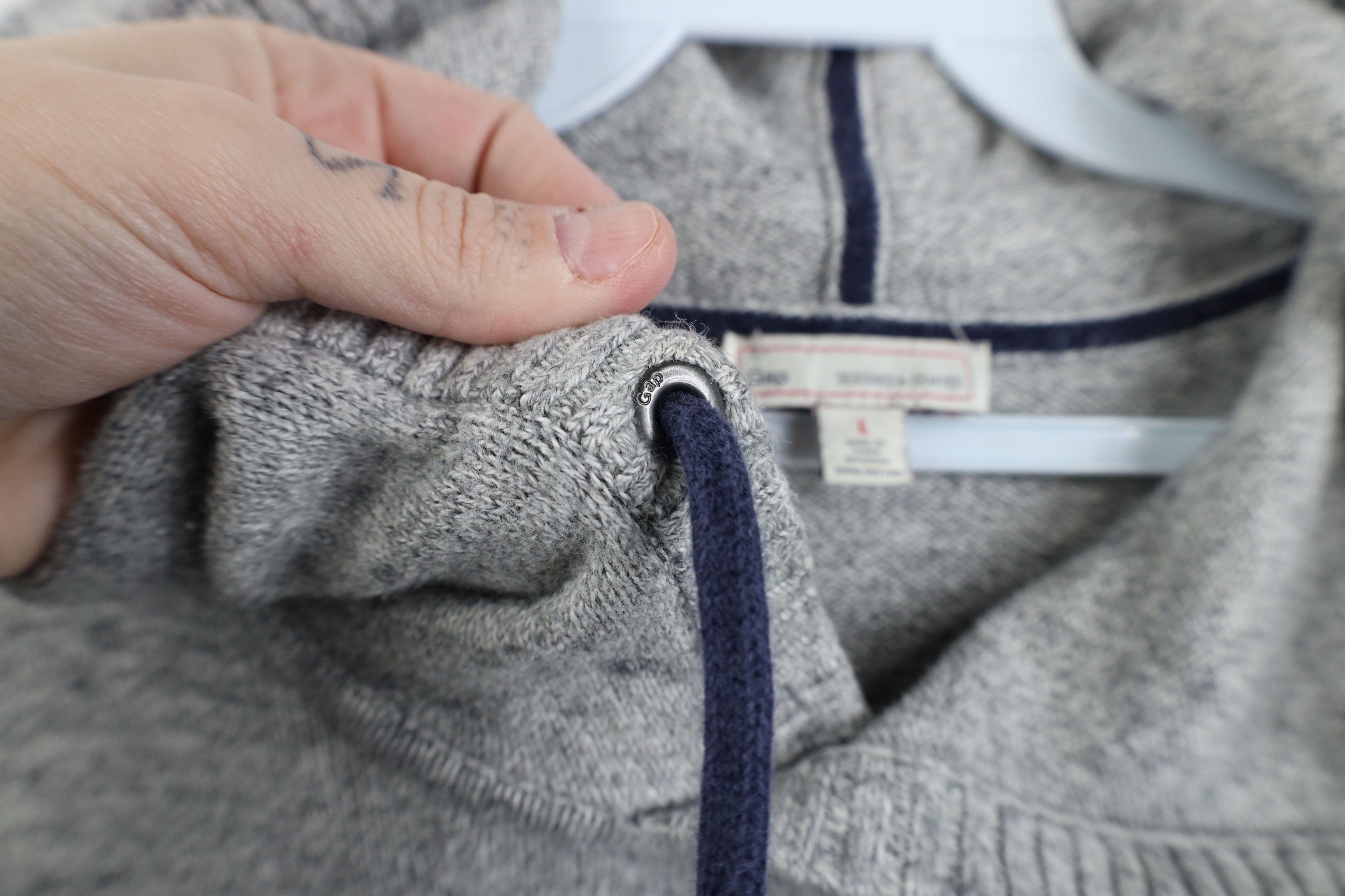 Gap Vintage Y2K Gap Jersey Knit Hoodie Sweater Heather Gray Size US L / EU 52-54 / 3 - 6 Thumbnail