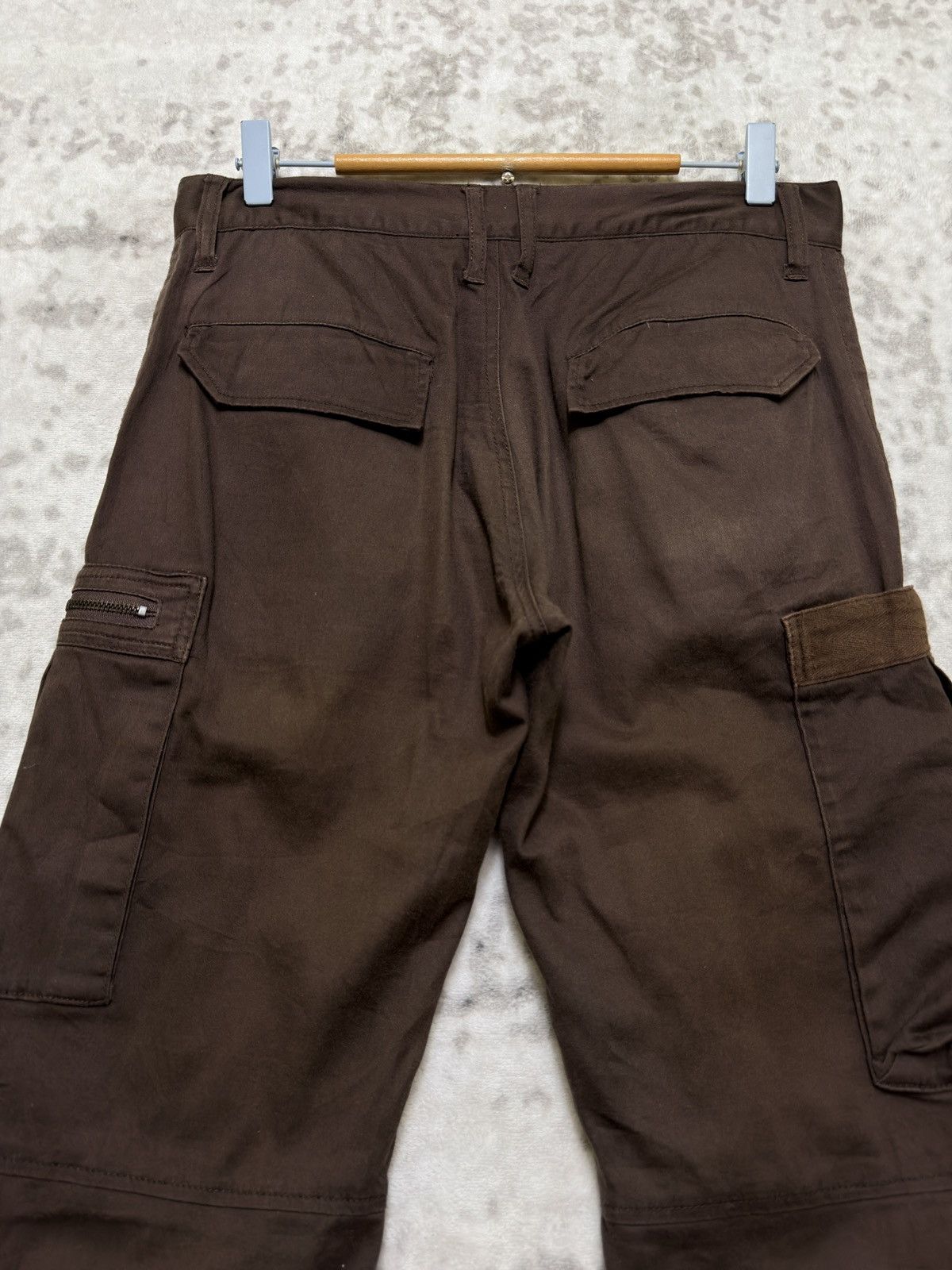 Japanese Brand Vintage Semantic Design Bondage Cargo Pants Brown Flared Y2K Size US 30 / EU 46 - 8 Thumbnail