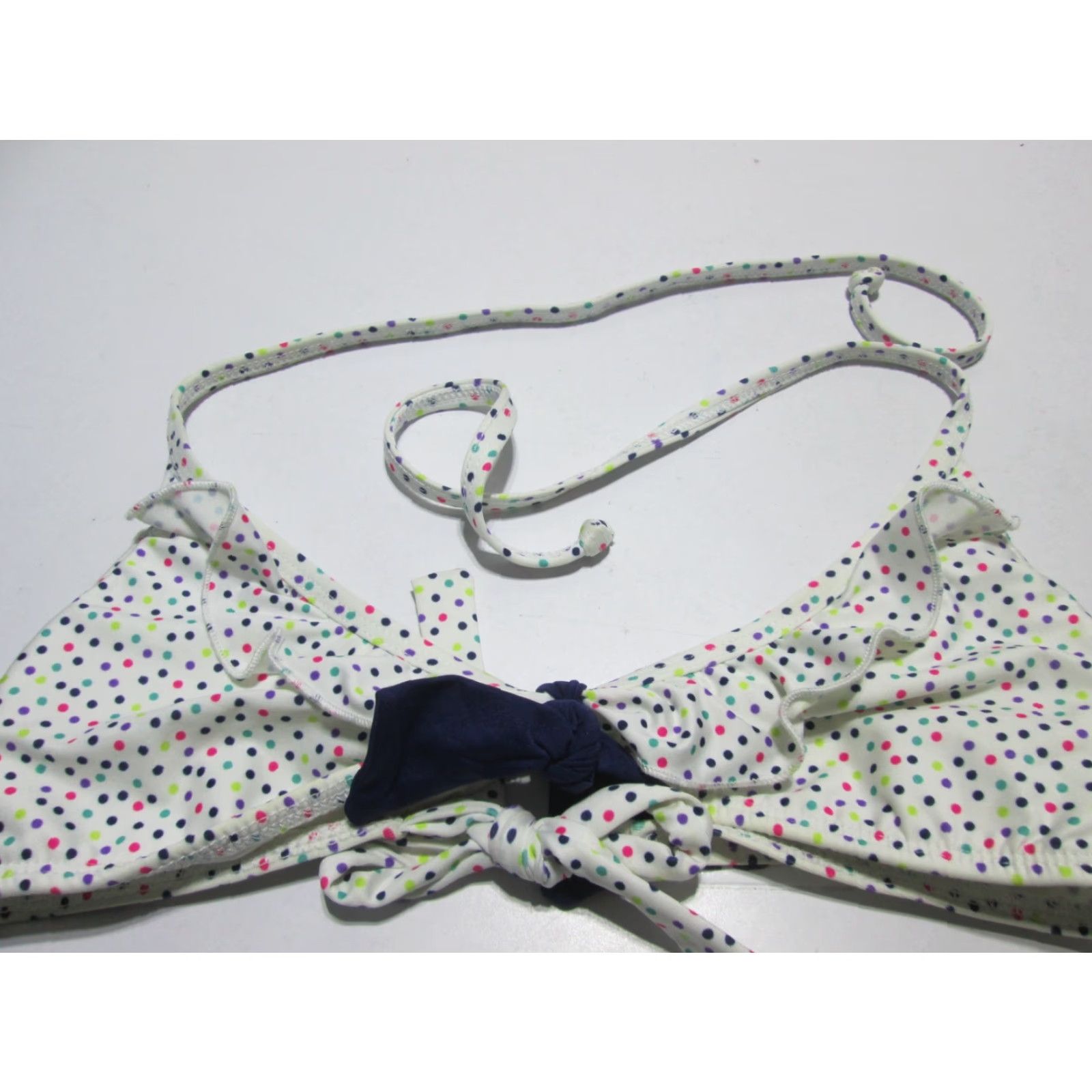 Splendid Splendid Womens Top SM White Multi Bralette Halter Polka Dot Swim Bikini Beach Sea Pattern Size S / US 4 / IT 40 - 2 Thumbnail