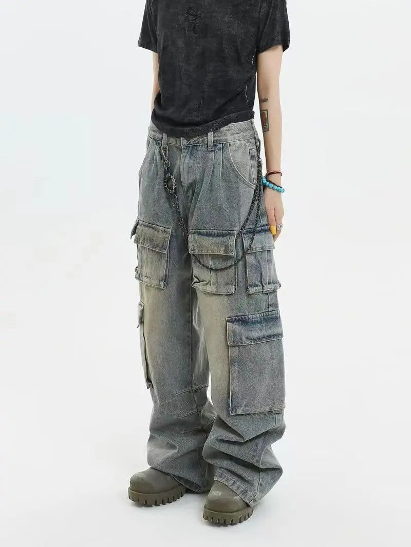 Designer × Japanese Brand y2k Vintage Wasteland Style Washed Loose Jeans Size US 30 / EU 46 - 1 Thumbnail