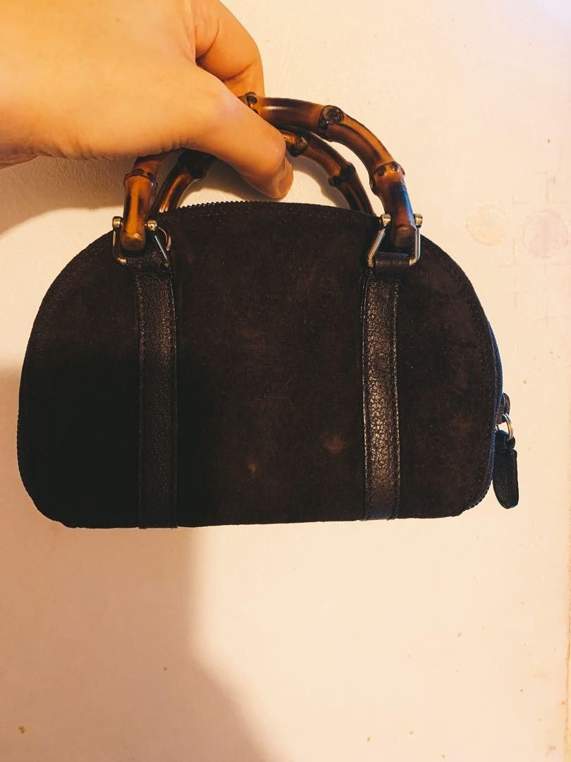 image of Gucci Vintage Bamboo Mini Bag in Black, Women's
