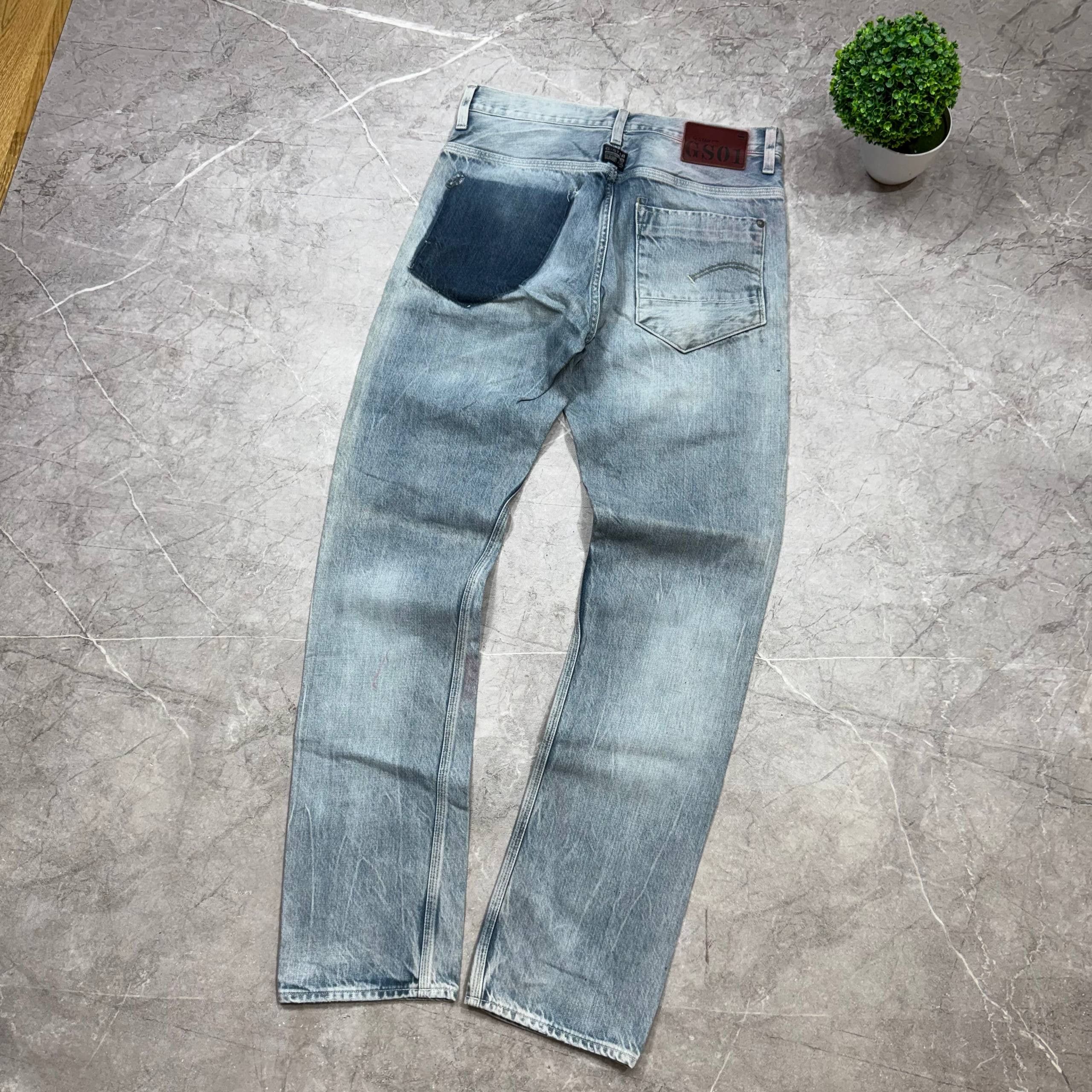 G-Star G-Star Raw Big Logo Denim Baggy Faded Y2K Jeans Mens Size Size US 33 - 2 Thumbnail