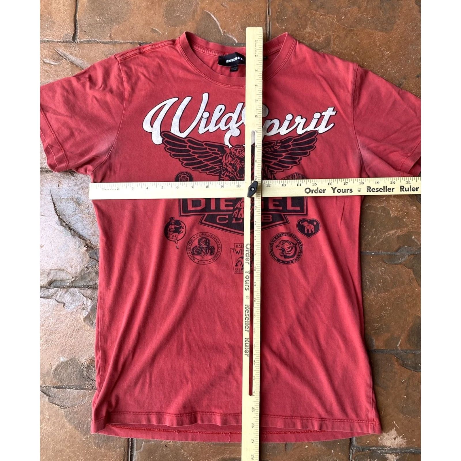 Diesel VINTAGE Diesel Tiger Wings T-Shirt Medium Red Size US M / EU 48-50 / 2 - 7 Thumbnail