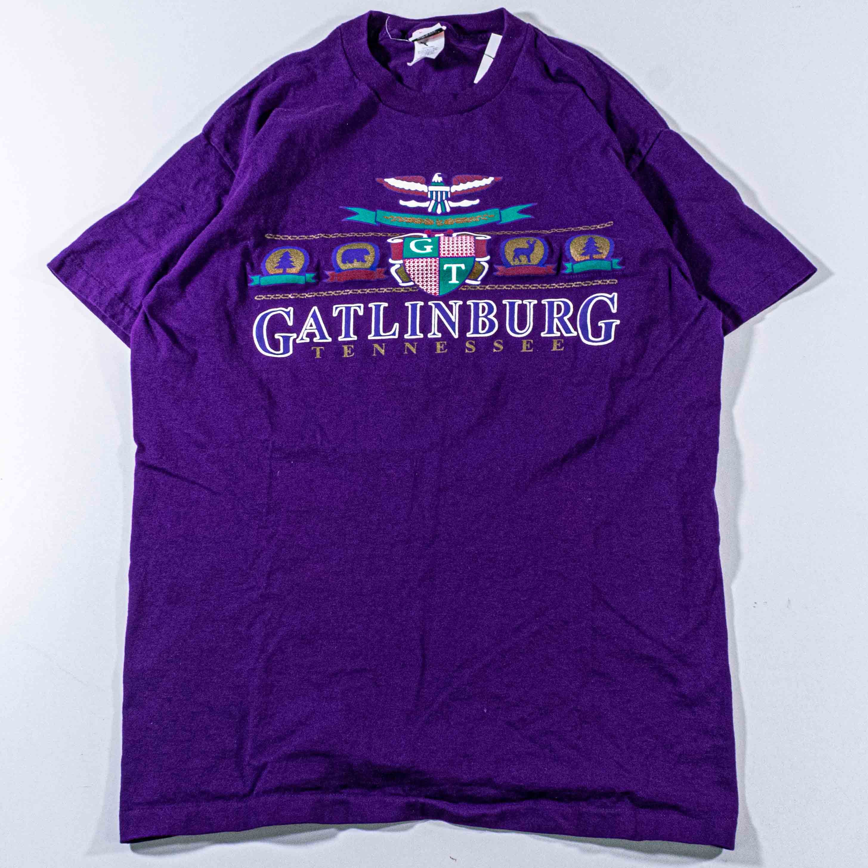 Vintage 90s Gatlinburg Tennessee Shirt Purple Crest Smoky Mountains Size US L / EU 52-54 / 3 - 1 Thumbnail