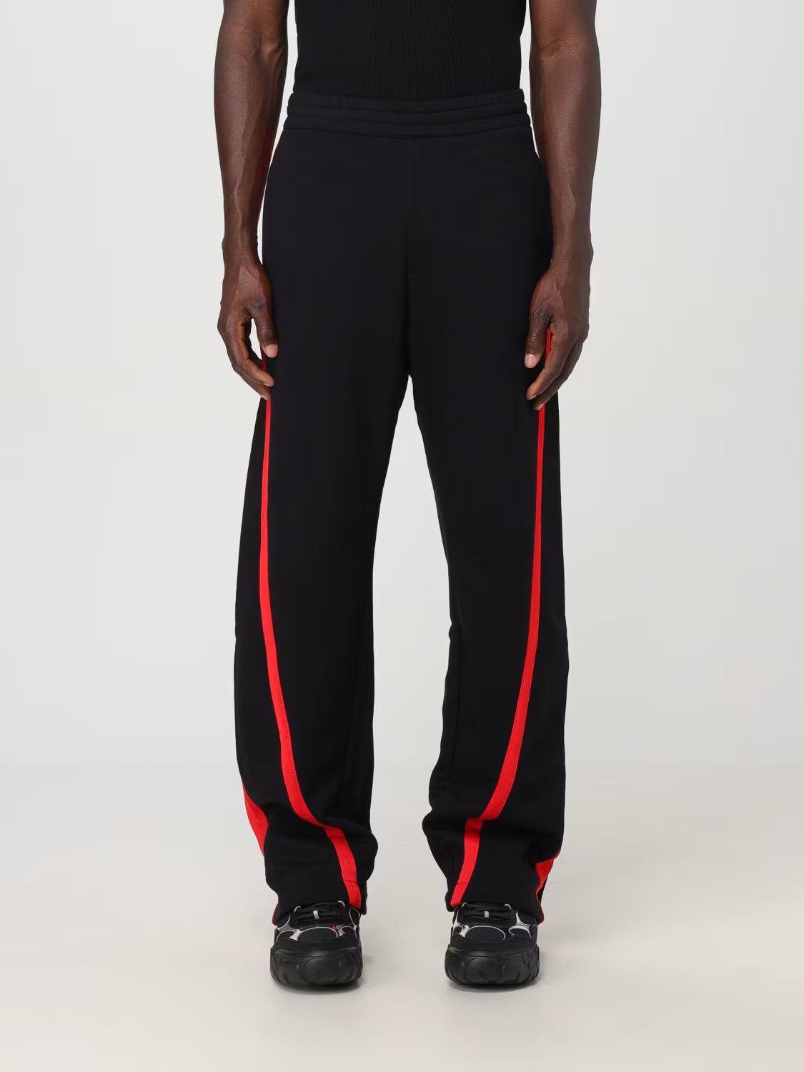 Alexander McQueen ALEXANDER MCQUEEN red black twisted stripe jogger sweatpants Size US 32 / EU 48 - 3 Thumbnail