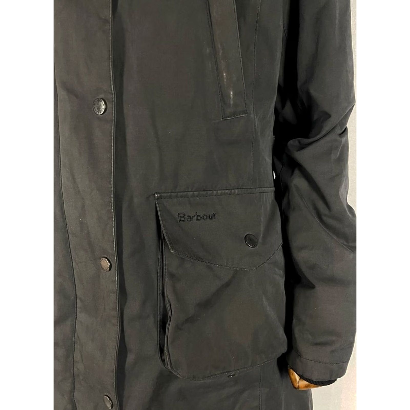 Barbour Barbour Jacket Parka WOMEN Regular Size 14 Black Polyester Hooded Waterproof Full Zip Long Sleeve Winter Casual Modern - Mens? Size XL / US 12-14 / IT 48-50 - 6 Thumbnail