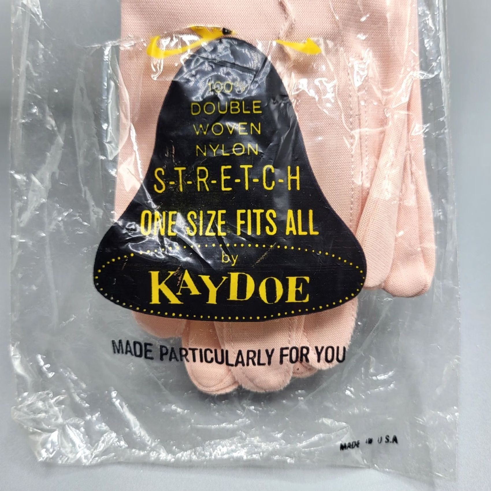 Doublet VINTAGE Kaydoe Gloves Womens One Size Double Woven Nylon Stretch Scalloped Pink 1960s Rockabilly Formal Womens Size ONE SIZE - 3 Thumbnail
