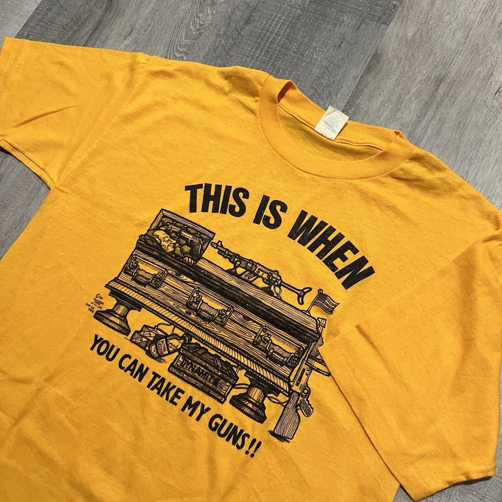 Vintage VTG This Is When You Can Take My Guns Bear Arms USA T Shirt Size US XL / EU 56 / 4 - 3 Thumbnail