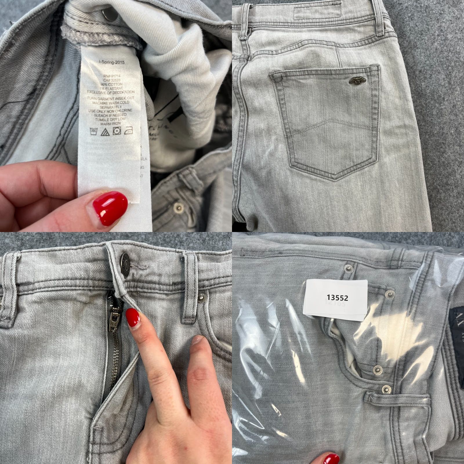 Armani Exchange Armani Exchange Jeans Slim Skinny 33 Light Grey AX logo Stretch Zip Mens Denim 5-Pocket Design Regular Waist 33 in Inside Leg 32 in"} Size US 33 - 8 Thumbnail