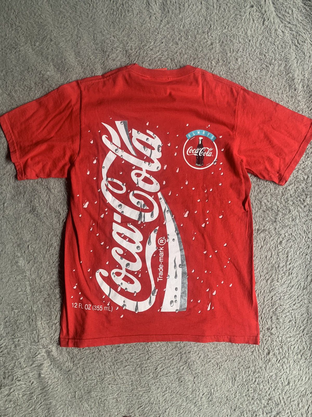 Coca Cola Vintage 90s Coca-Cola Coke Red Water Drip Allover Print Tee Size US L / EU 52-54 / 3 - 7 Thumbnail