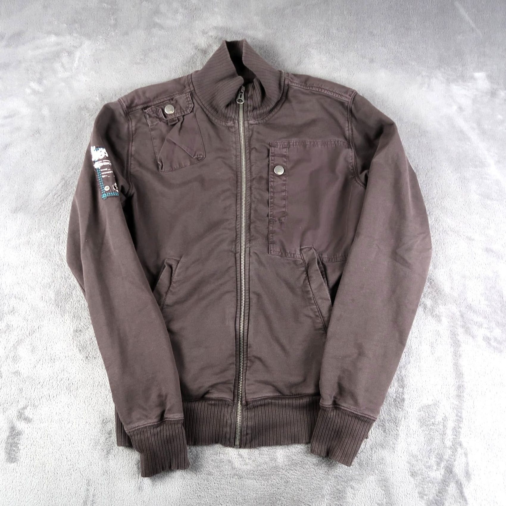 Diesel Diesel Bomber Jacket Brown Womens XL Slim Full Zip Utility Pockets Size XL / US 12-14 / IT 48-50 - 2 Thumbnail
