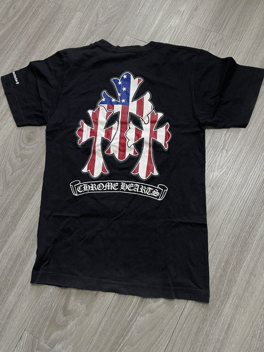 Image of Chrome Hearts Usa Cross T-Shirt in Black, Men's (Size Small)