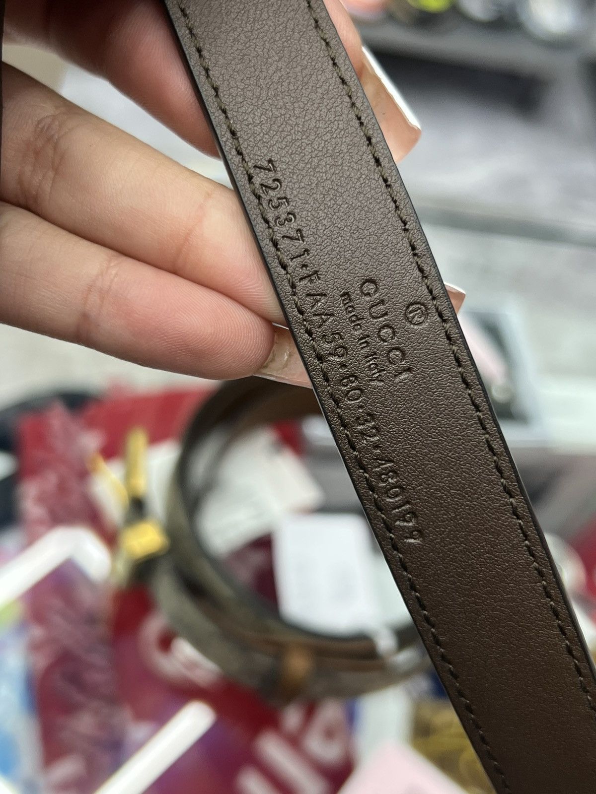 Gucci Gucci Strawberry Skinny Belt Size ONE SIZE - 7 Thumbnail