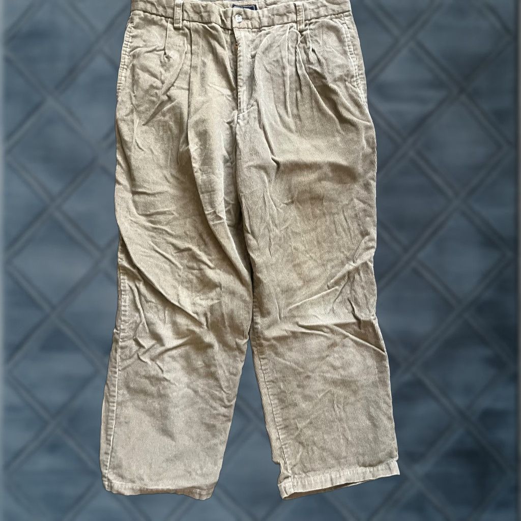 Dockers DOCKERS PANTS Mens 34x27 Brown Beige Corduroy Pleated Relaxed Fit Chino Casual Size US 34 / EU 50 - 1 Thumbnail