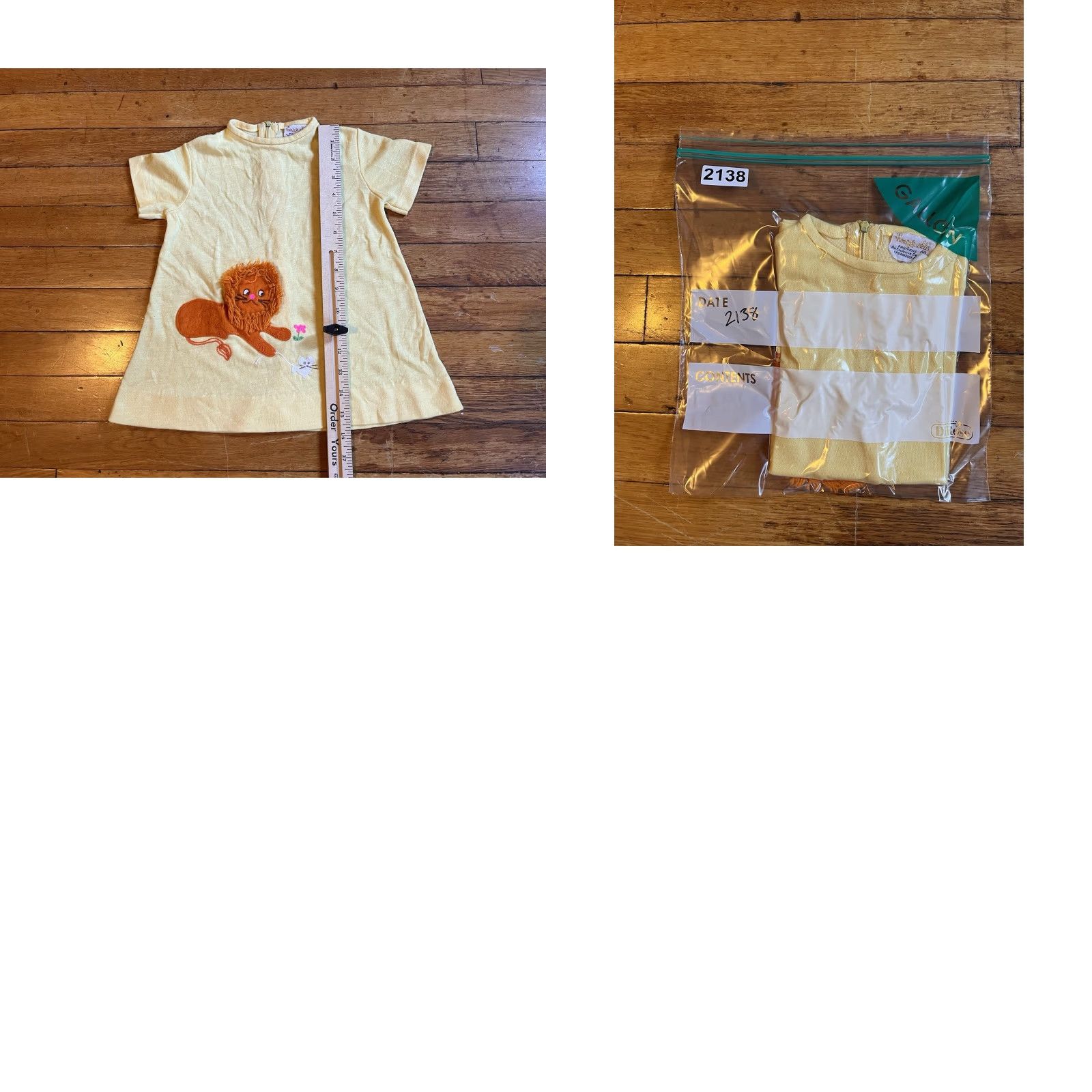 Sears VINTAGE Sears Honeysuckle Lion Mouse Dress Girl’s 3T Yellow 70s Size ONE SIZE - 8 Thumbnail