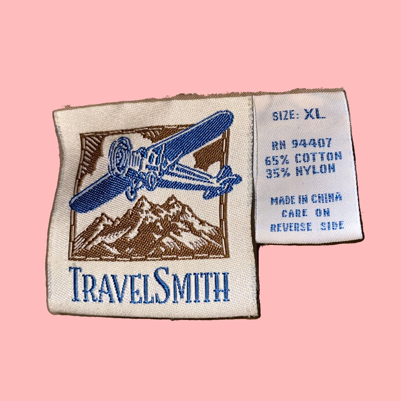 Vintage TravelSmith Men's Beige Cotton/Nylon Long Sleeve Fishing Shirt XL Button-Down Collar Size US XL / EU 56 / 4 - 6 Thumbnail