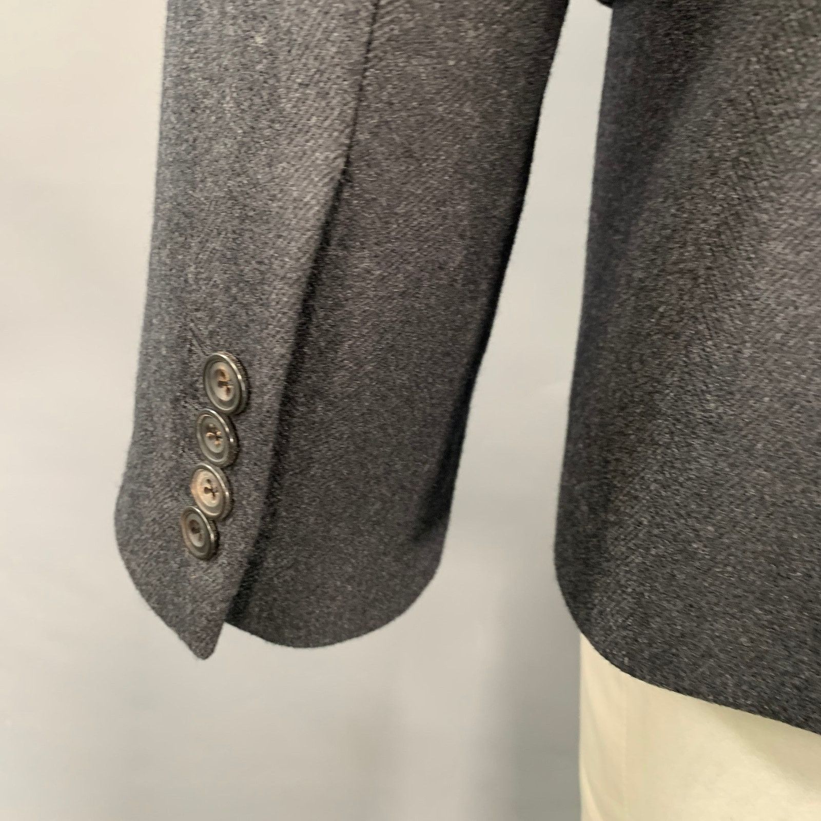 Alexander McQueen ALEXANDER MCQUEEN Size 44 Black Wool Cashmere Sport Coat Size 44R - 4 Thumbnail