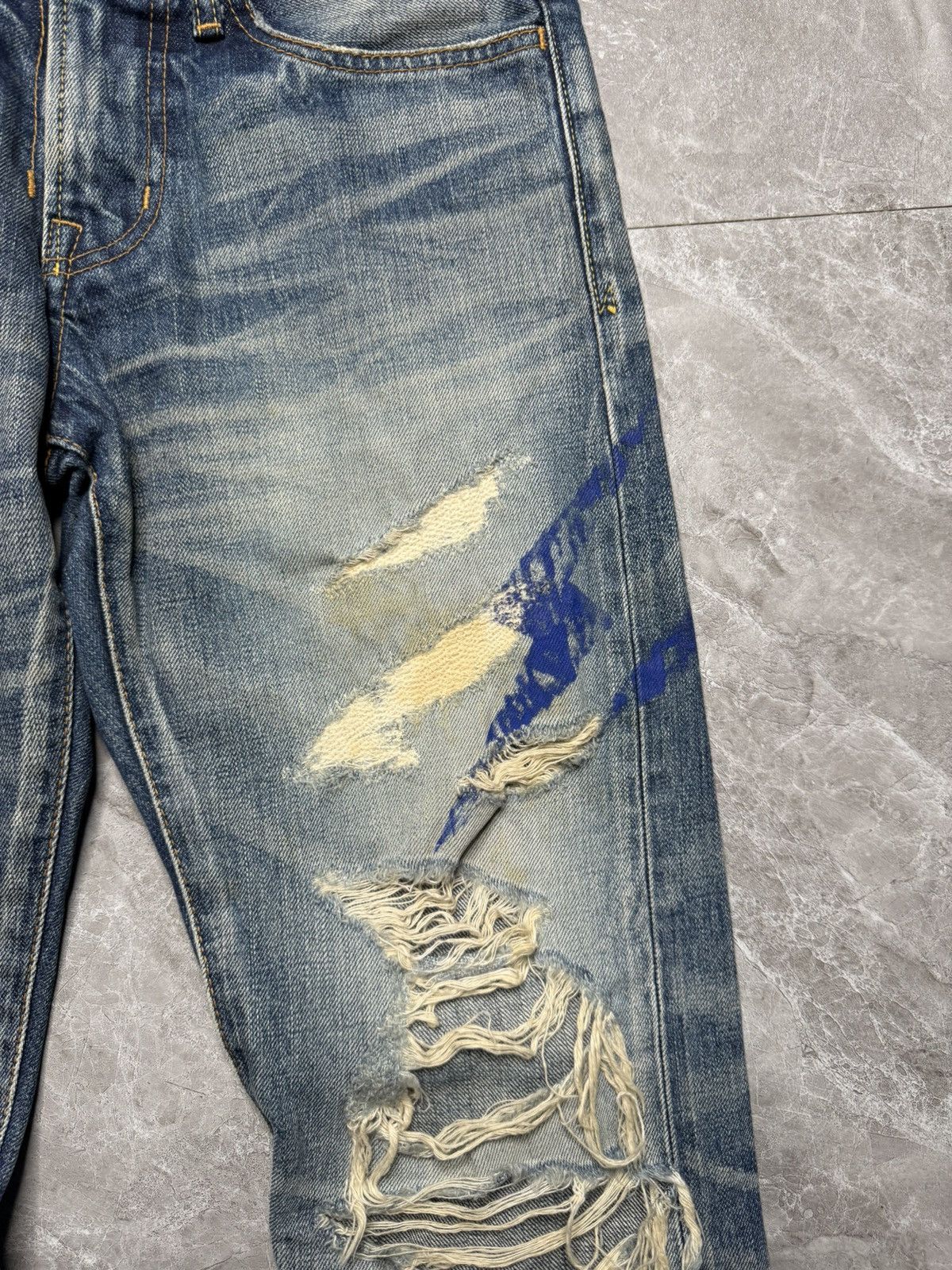 Fragment Design × Vanquish S/S 11 Distressed Jeans With Fragment Logo Size US 30 / EU 46 - 3 Thumbnail