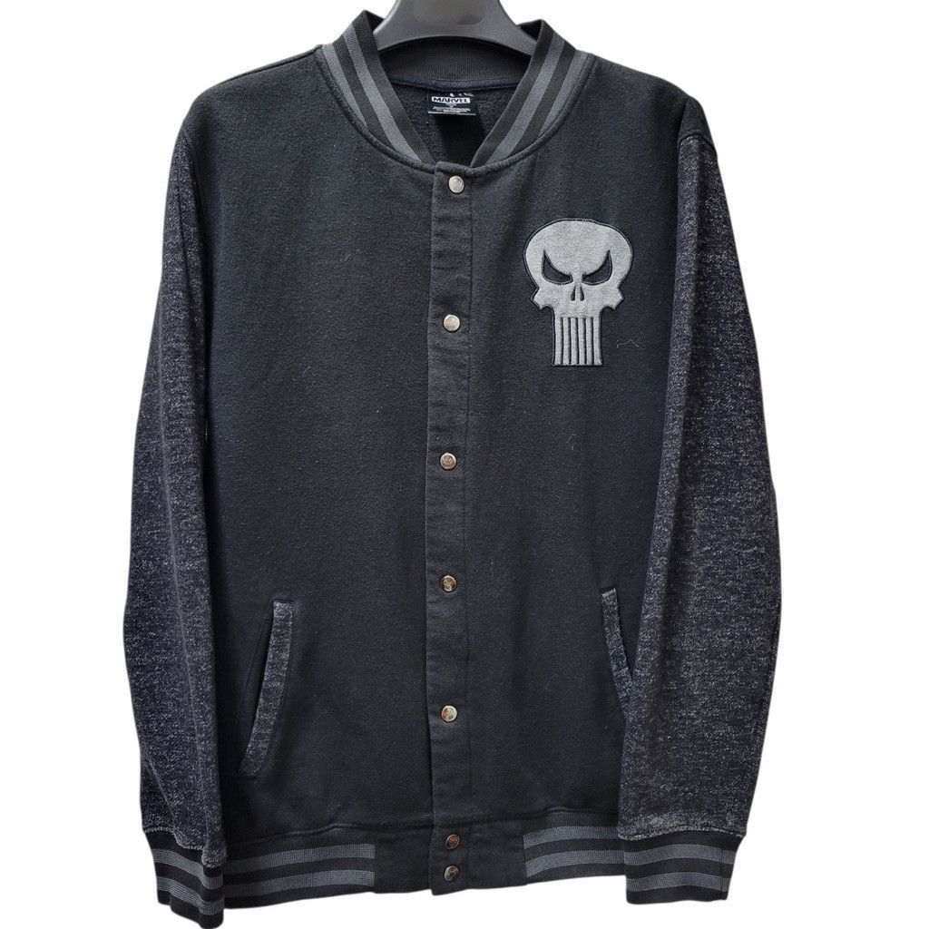 Marvel Comics Marvel Punisher Jacket Adult Medium BlackVarsity Snap Skull Size US M / EU 48-50 / 2 - 2 Thumbnail