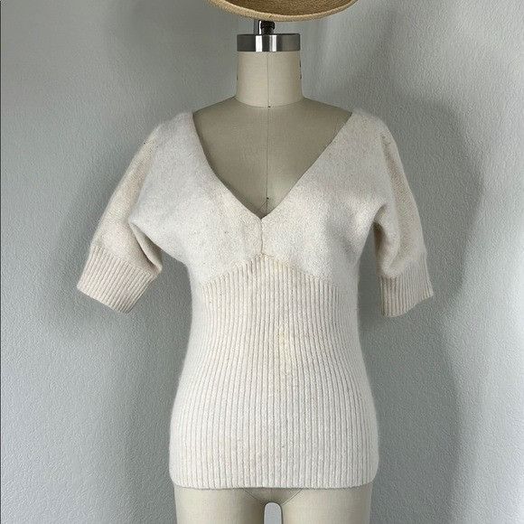 Armani Exchange A/X Armani Exchange Angora V Neck Sweater Batwing Dolman Rib Size S / US 4 / IT 40 - 1 Thumbnail
