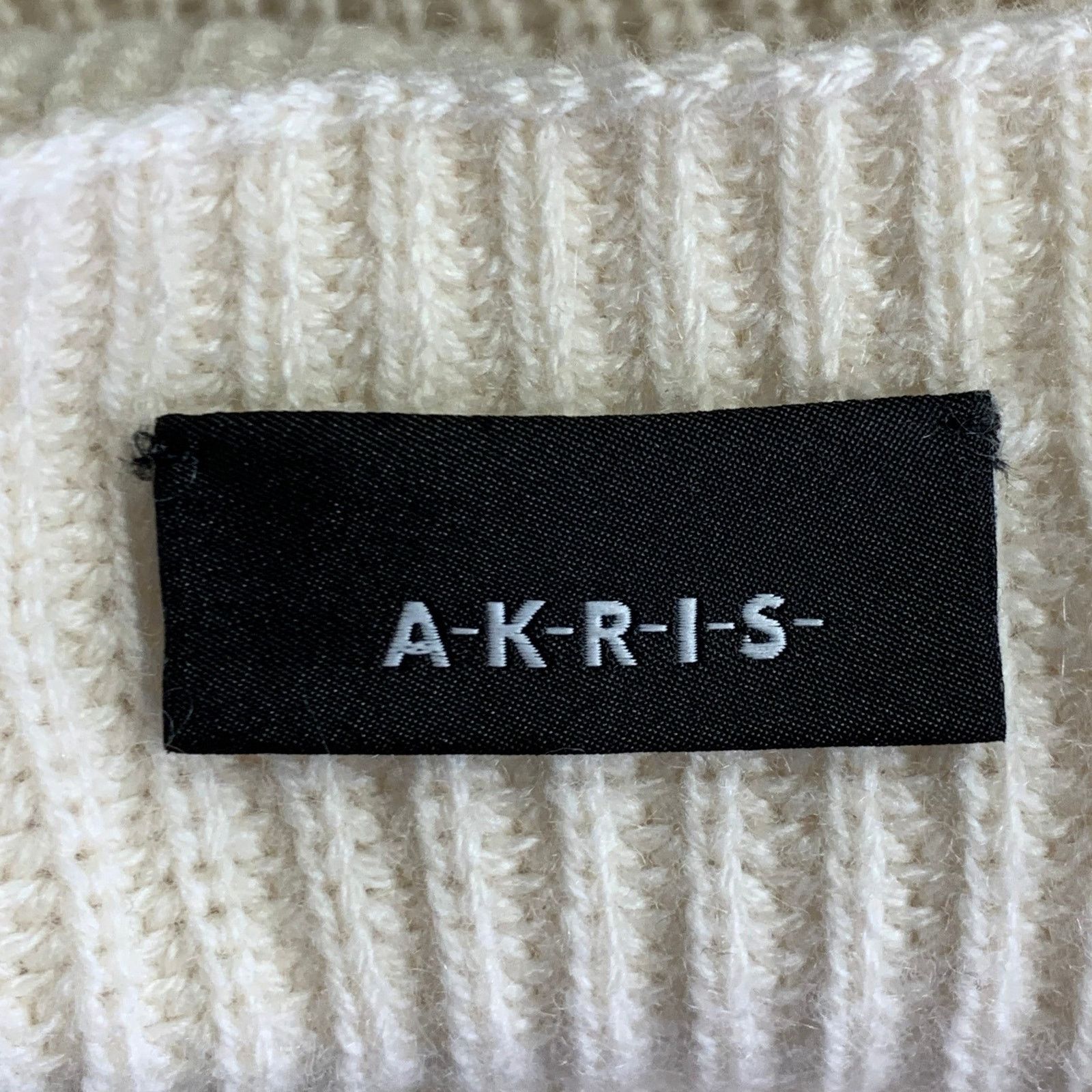 Akris 14 Off White Cashmere Rib Knit Zippers Crew Neck Sweater Size XL / US 12-14 / IT 48-50 - 8 Thumbnail