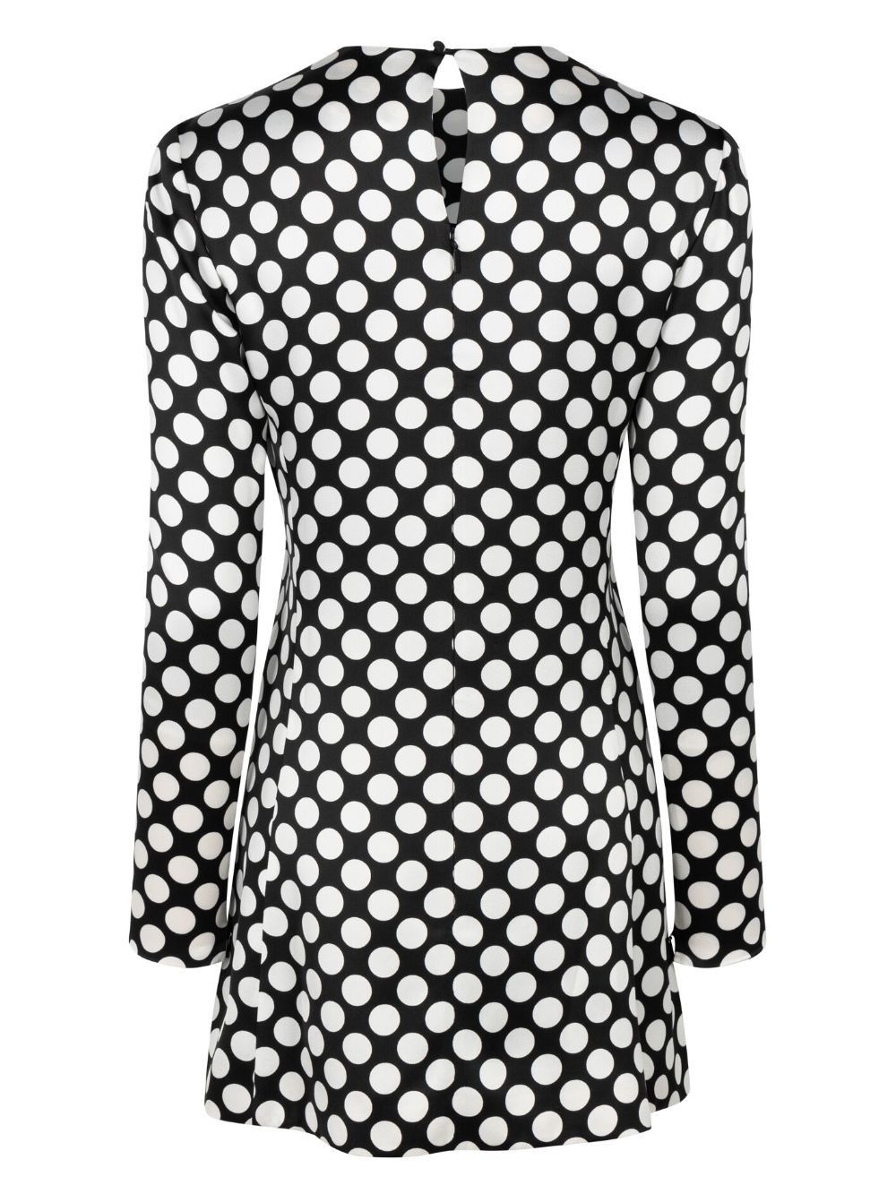Saint Laurent Paris o1s1wg111124 Robe Satin Pastille Mini Dress Black & White Size XS / US 0-2 / IT 36-38 - 2 Thumbnail