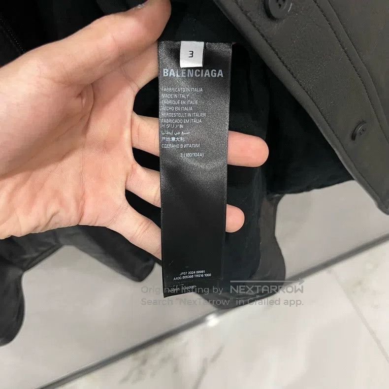 Balenciaga Balenciaga Solid Color Lamb Leather Hooded Sweatshirt Jack Size US L / EU 52-54 / 3 - 7 Thumbnail
