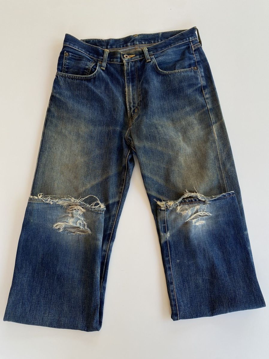 image of Vintage Edwin 505 Selvedge Distressed Denim in Blue, Men's (Size 34)