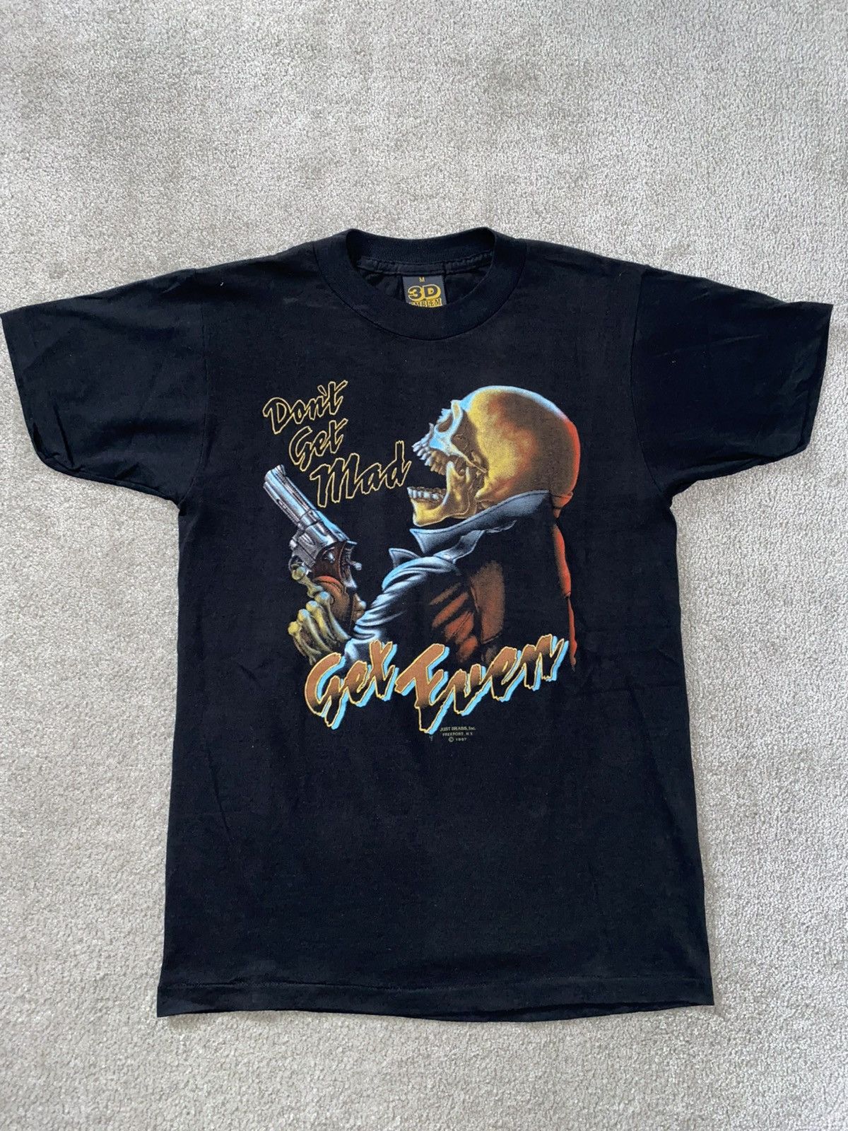 Vintage 3D Emblem Just Brass vintage tshirt don’t get mad get even Size US M / EU 48-50 / 2 - 1 Thumbnail