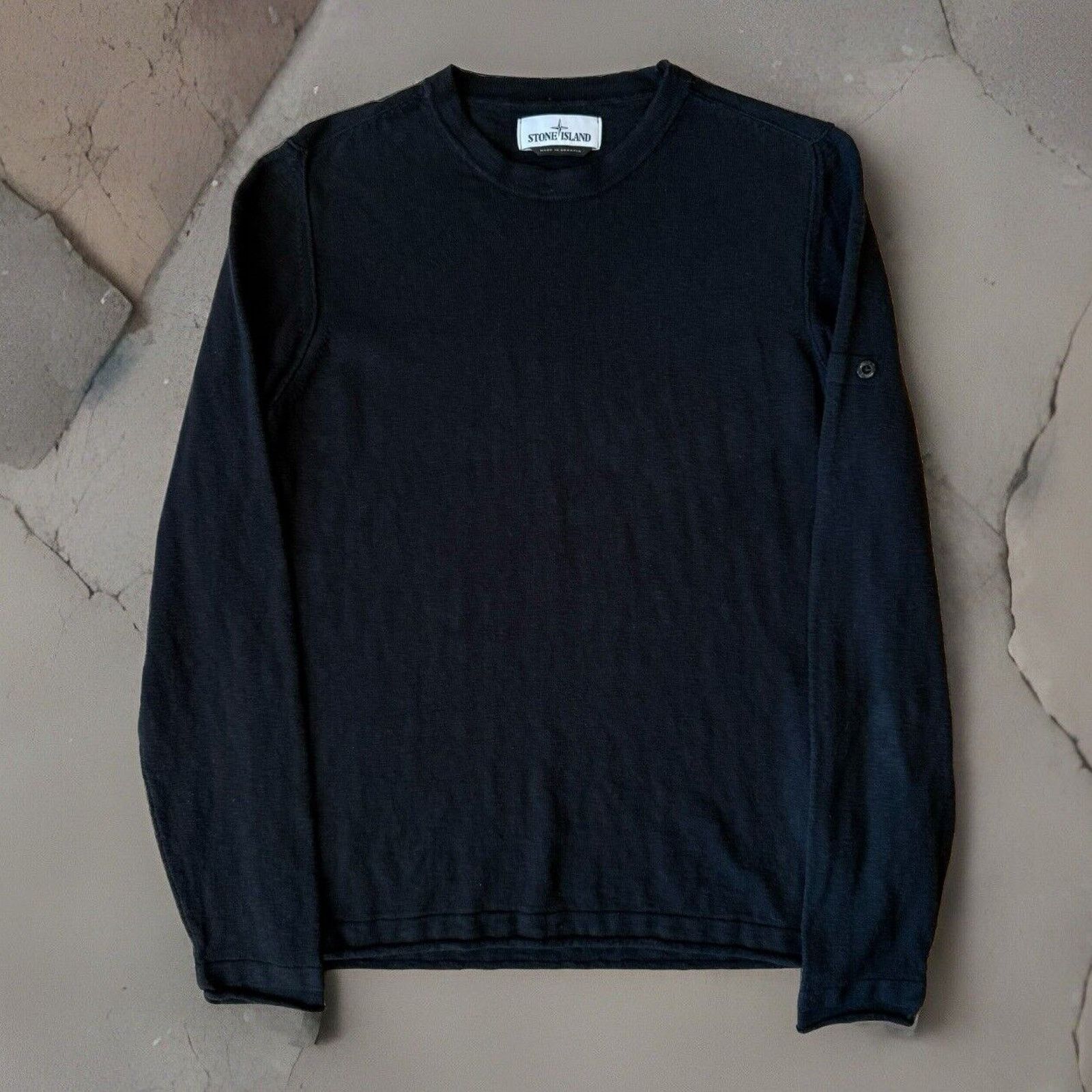 Stone Island Sweater Small Black Knit Pullover Casual