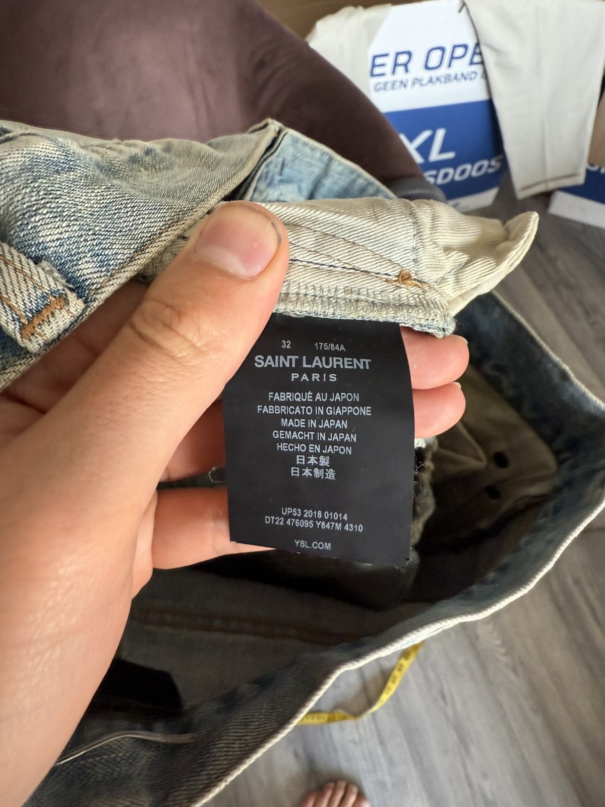 Saint Laurent Paris Distressed Skinny Jeans in Faded Indigo Size US 32 / EU 48 - 16 Thumbnail