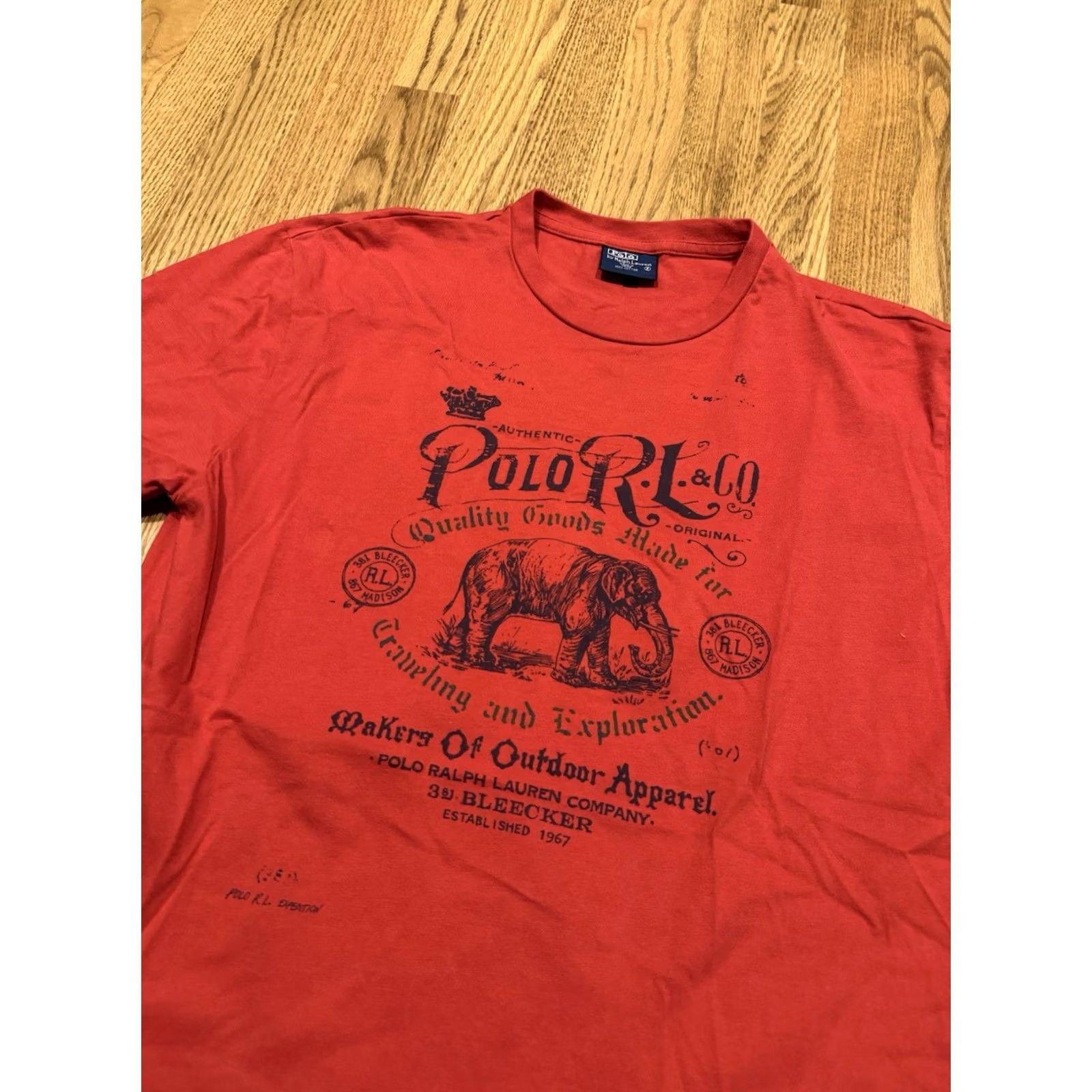 Ralph Lauren VINTAGE Ralph Lauren Polo T Shirt Men’s Small Red Elephant 90s Safari Graphic Print Short Sleeve Crew Neck Size US S / EU 44-46 / 1 - 2 Thumbnail