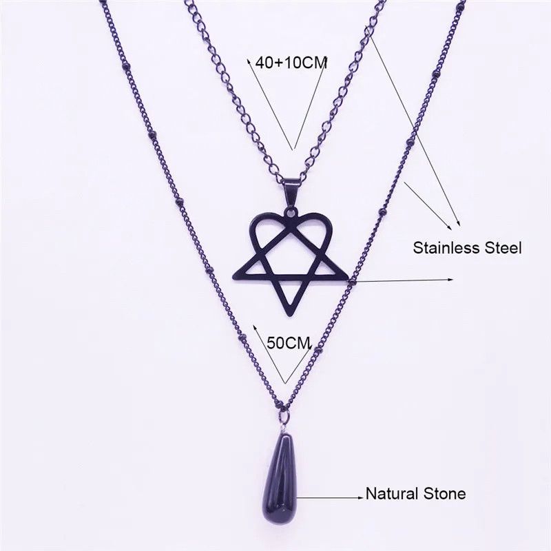 Jewelry Goth Punk Heartagram Pendant Charms Necklace Size ONE SIZE - 7 Thumbnail
