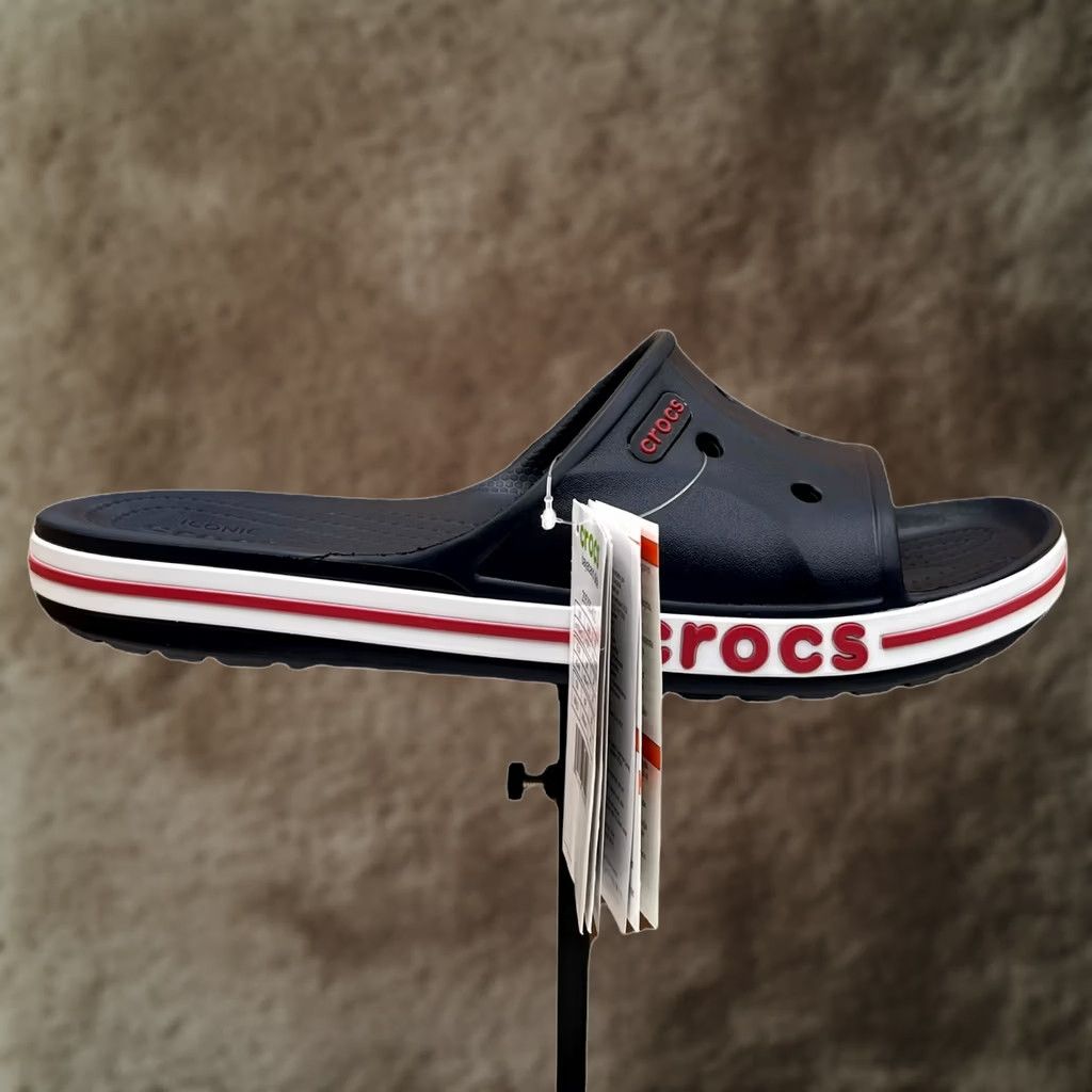 Crocs Crocs Mens Slide Sandal Bayaband Size 10 Navy Blue  display picture 2