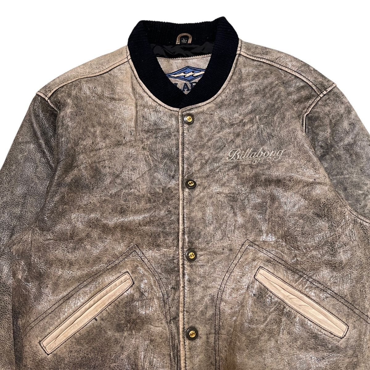 Billabong 🔥 80s 90s Vintage Billabong Leather Bomber Jacket Size US L / EU 52-54 / 3 - 4 Thumbnail