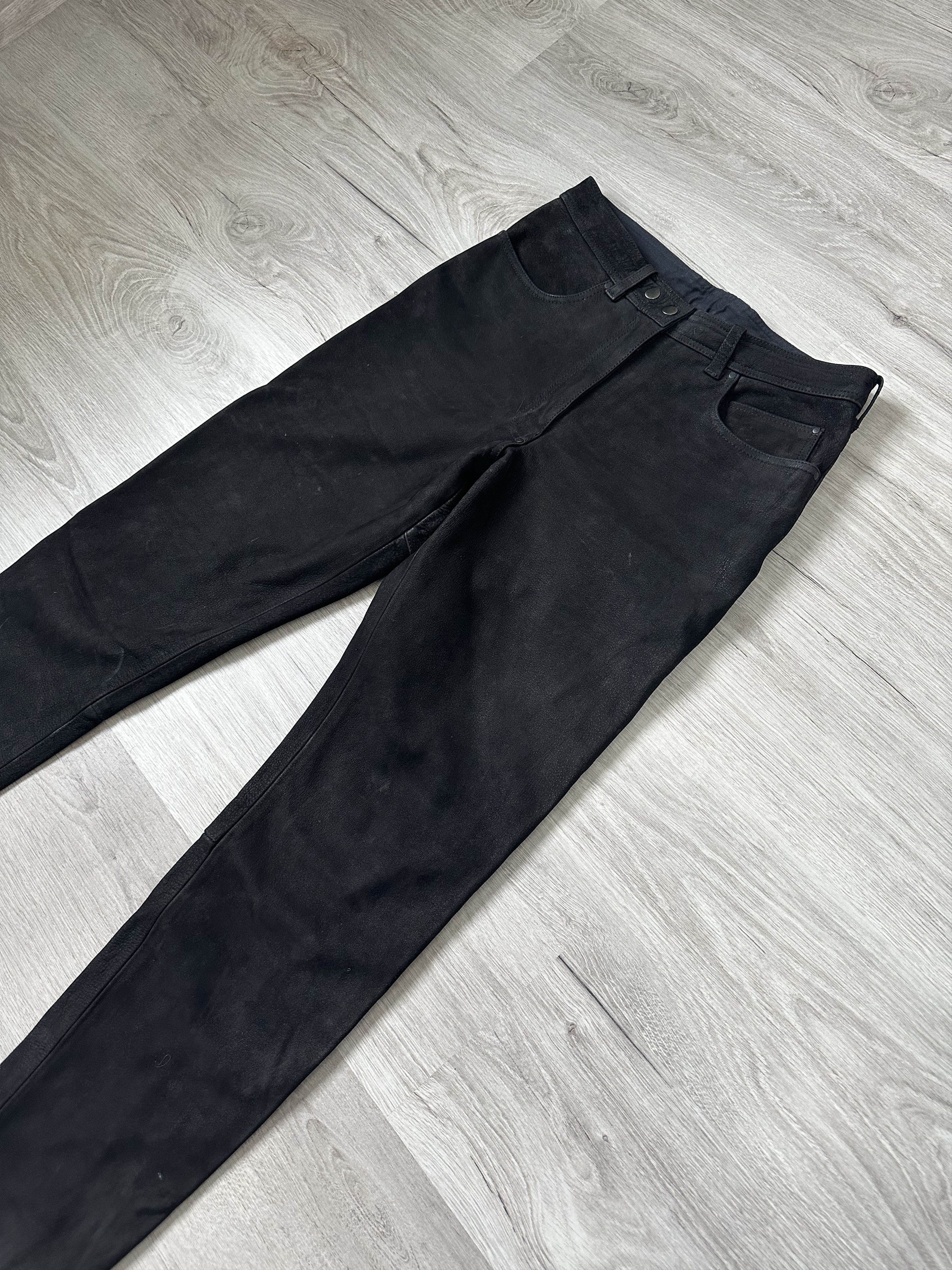 Japanese Brand × Leather × Vintage Vintage Leather SAFE Pants Black Moto Bike Size US 36 / EU 52 - 2 Thumbnail