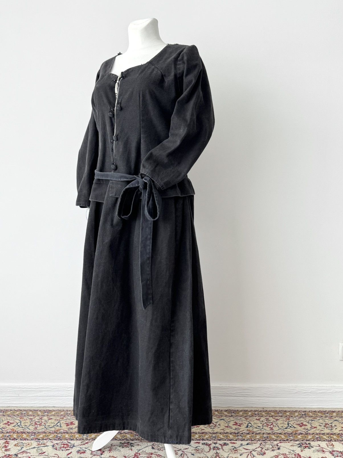 Japanese Brand Antique 1900s European Work Women’s Cotton Maids Dress Size L / US 10 / IT 46 - 2 Thumbnail