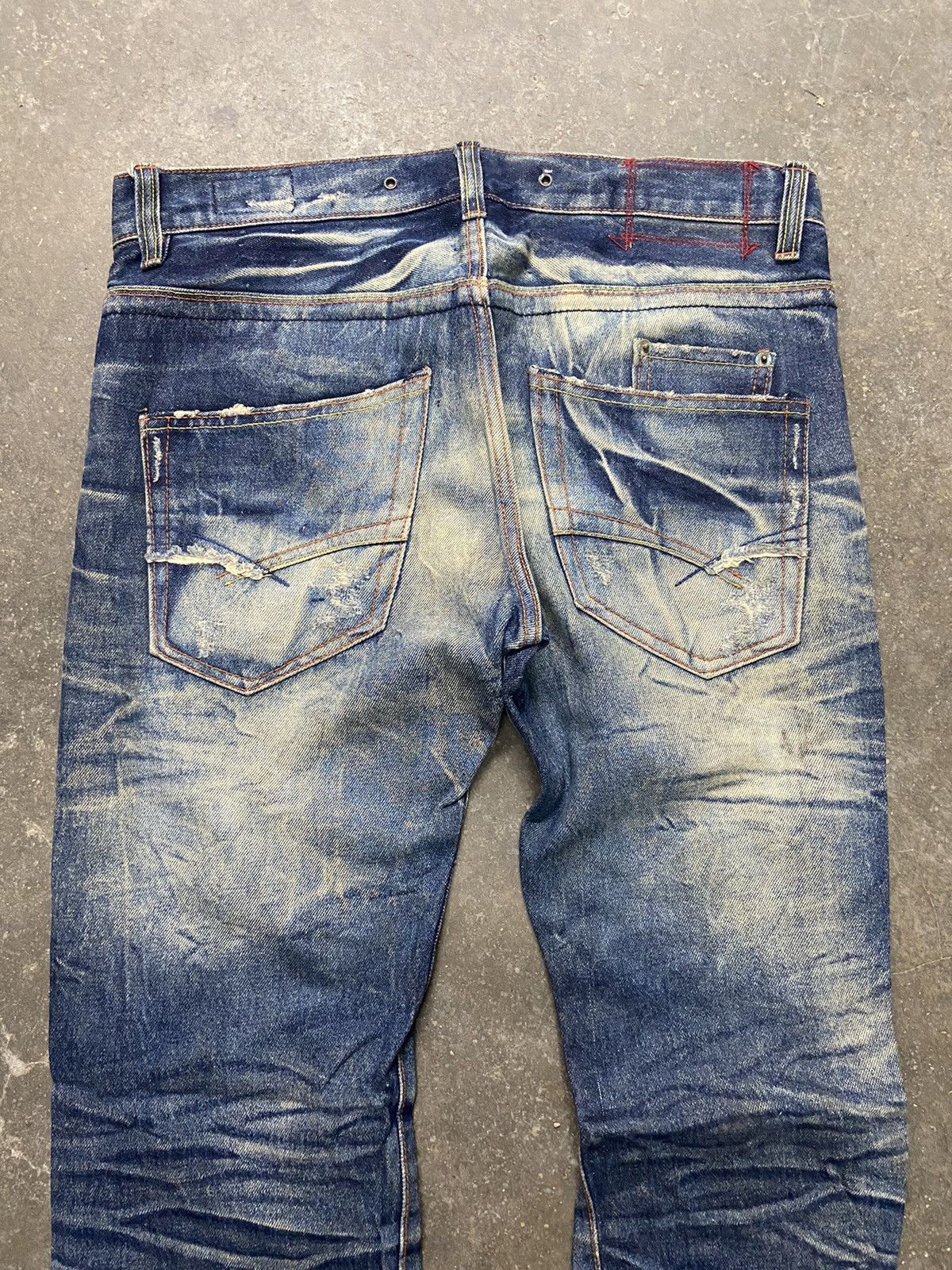 TOYS McCOY 🔥 Stain wash and distressed Mc Coy jeans Size US 34 / EU 50 - 8 Thumbnail