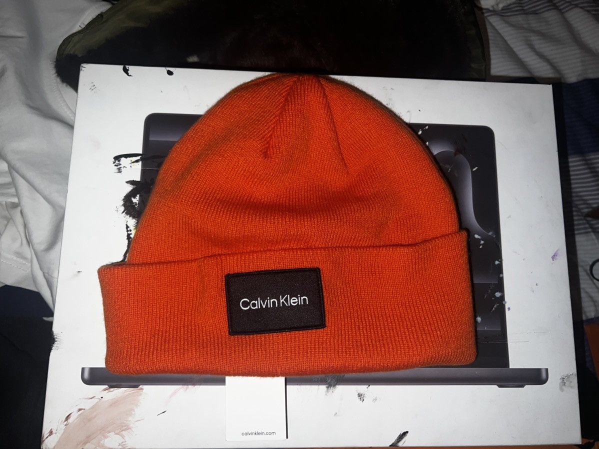 Calvin Klein 90s Calvin Klein orange beanie Size ONE SIZE - 3 Thumbnail