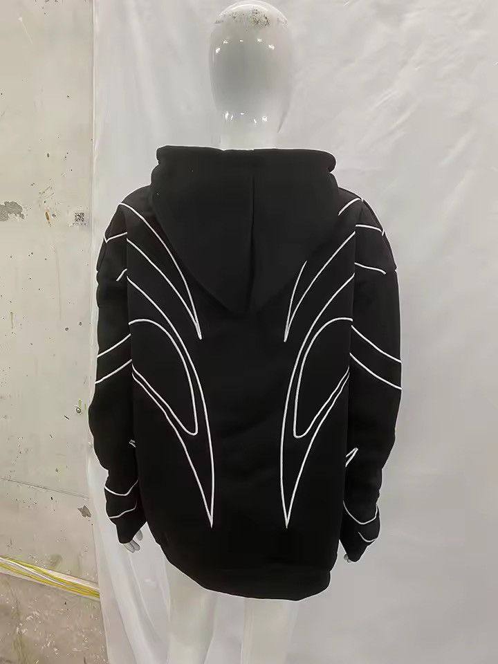 Japanese Brand Black Techwear Hoodie Line Zip-Up Streetwear Cyberpunk Goth Size US XL / EU 56 / 4 - 7 Thumbnail