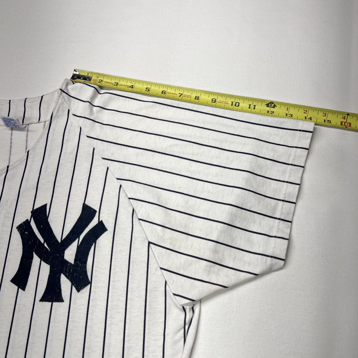 New York Yankees × Vintage VTG Russell Yankees Jersey White Pinstripe Blank Athletic Size US XL / EU 56 / 4 - 25 Thumbnail