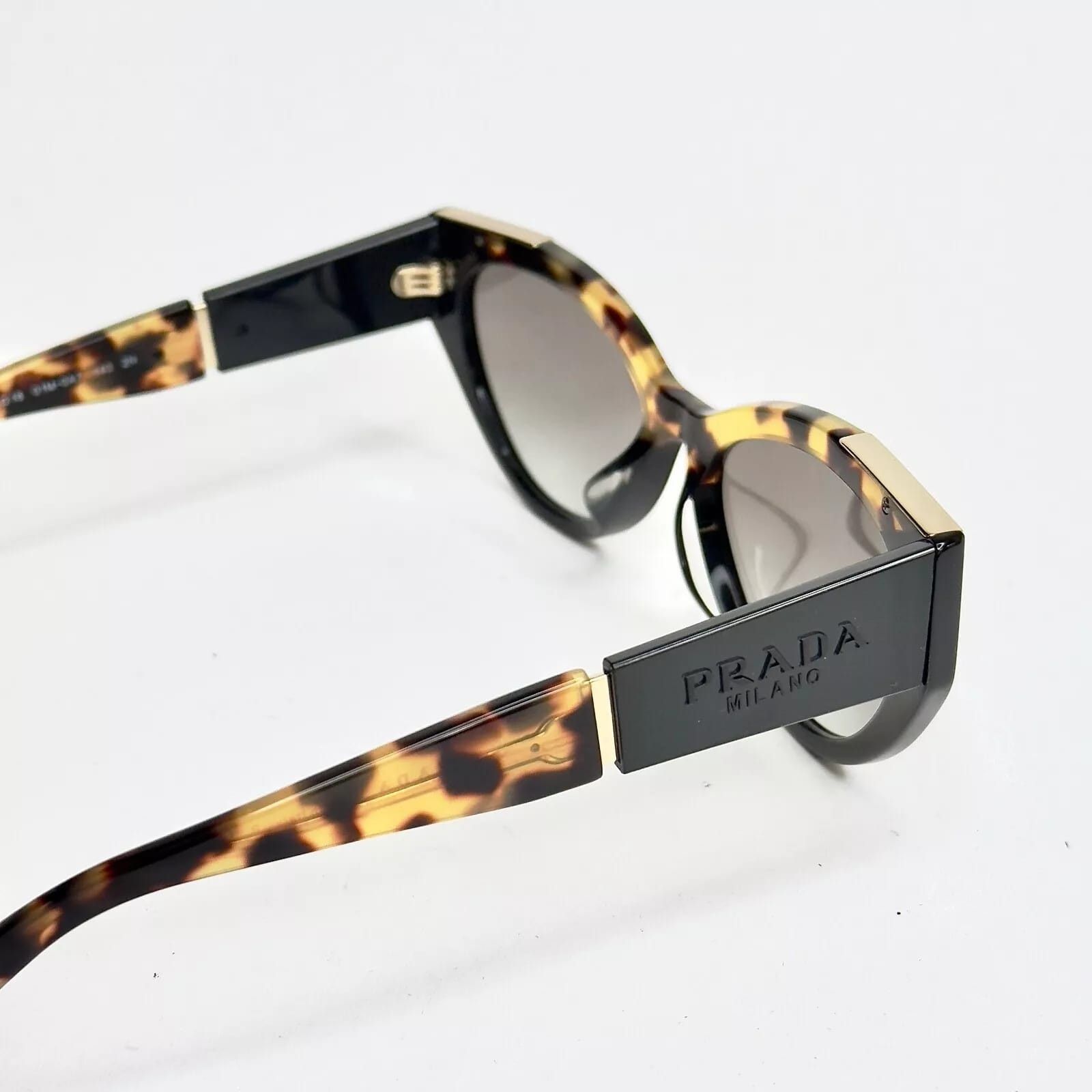 Prada PRADA SYMBOLE Black Havana Gold Triangle PR03WSF 03W 03WS Size ONE SIZE - 9 Thumbnail